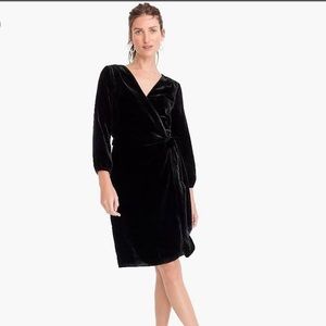 NWT - JCrew Black Velvet Wrap Dress - 2